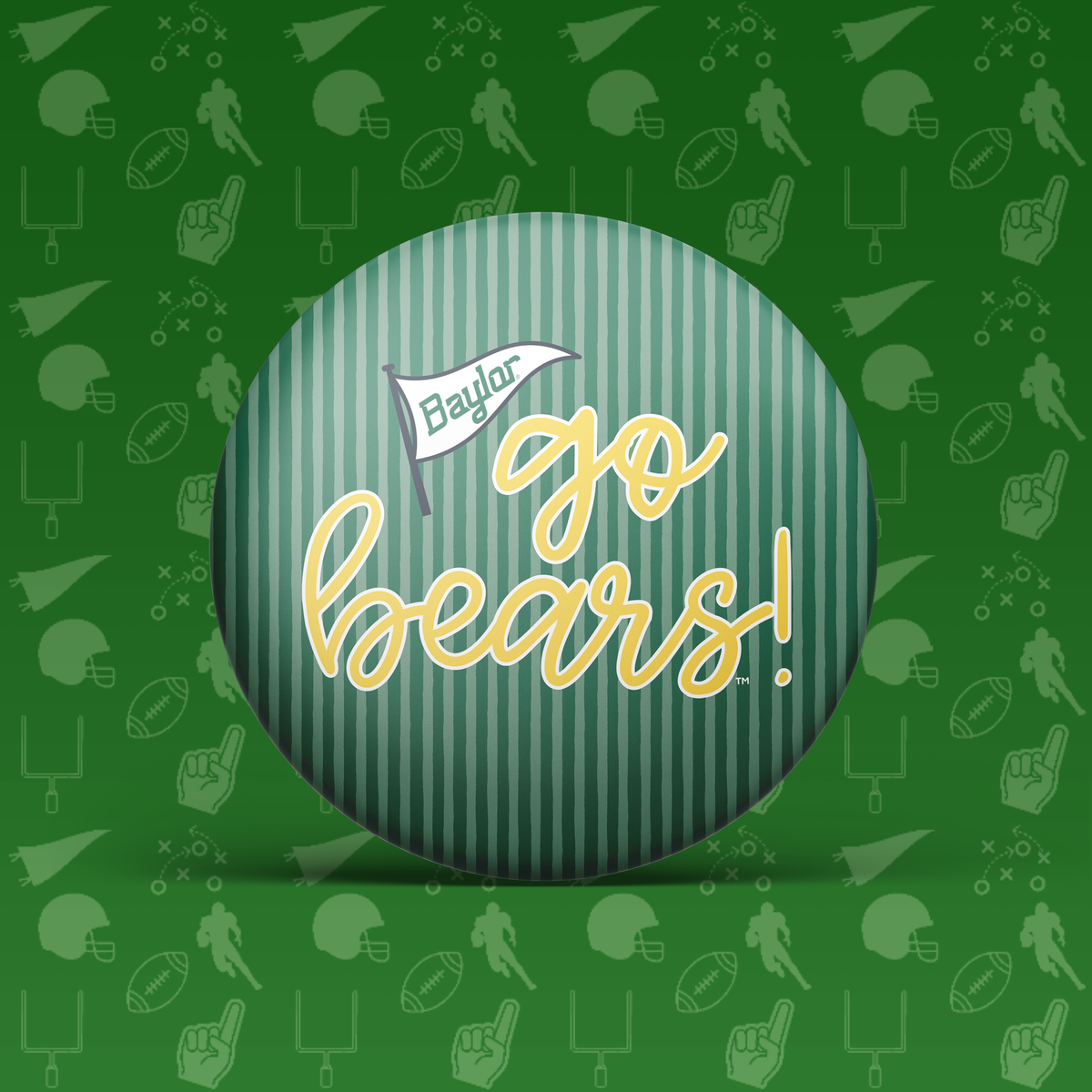Go Bears Pinstripe Button