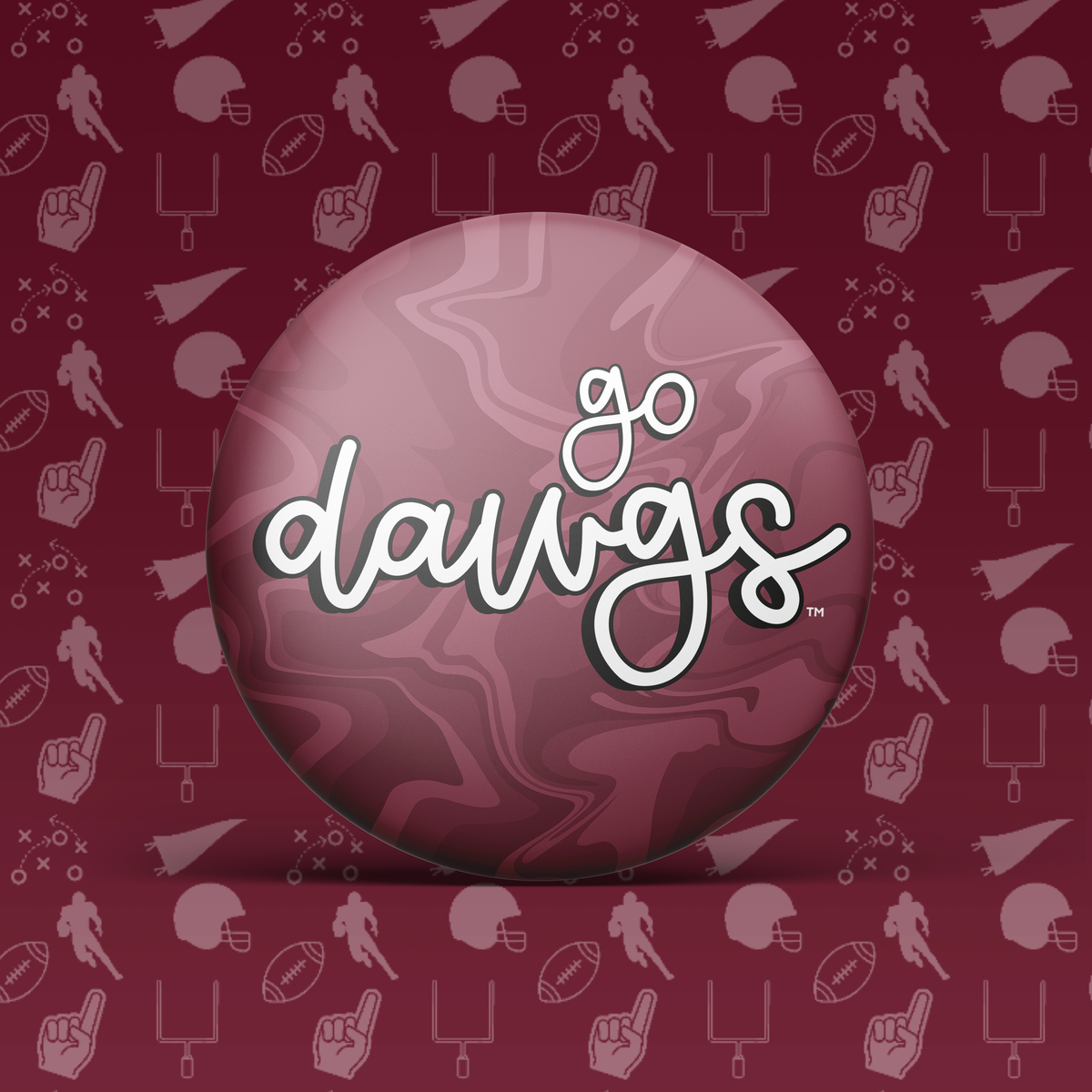 Go Dawgs Swirl Button