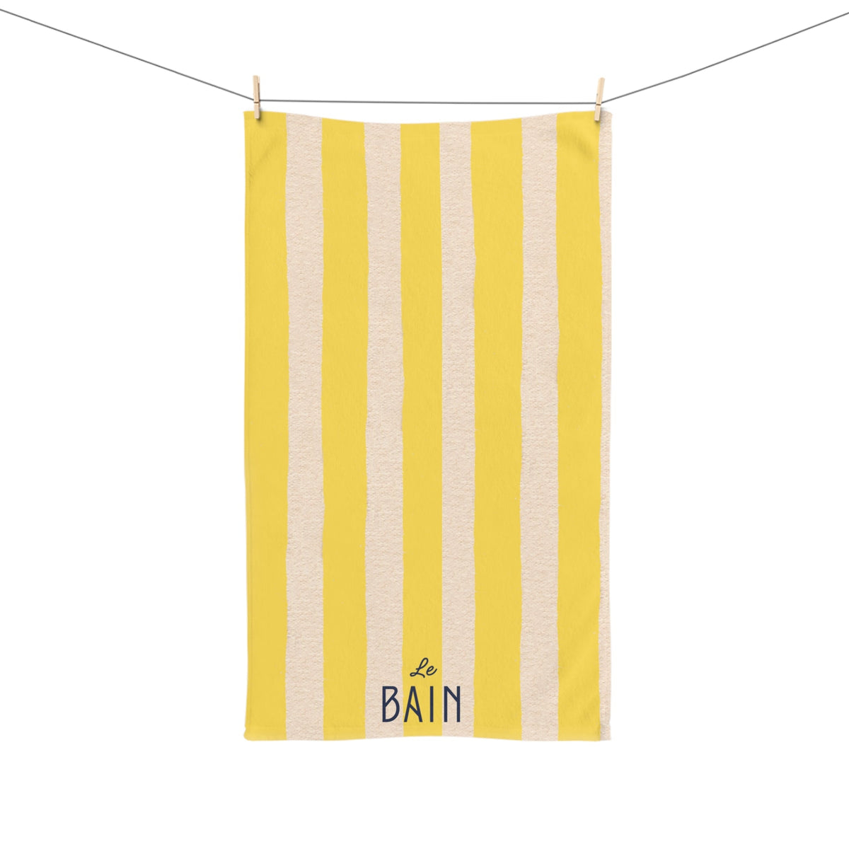 Le Bain Yellow Striped Hand Towel — French Yellow & Cream Bathroom Decor