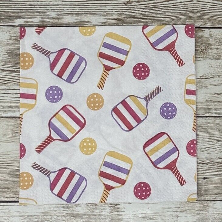 Decoupage Napkins Tommy Bahama Pickleball Paddles Balls Paper Crafts Cocktail