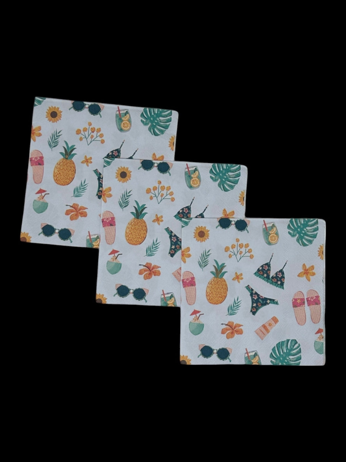 Decoupage Napkins Bikinis Cocktails Summer Beach Days Poolside Flip flops