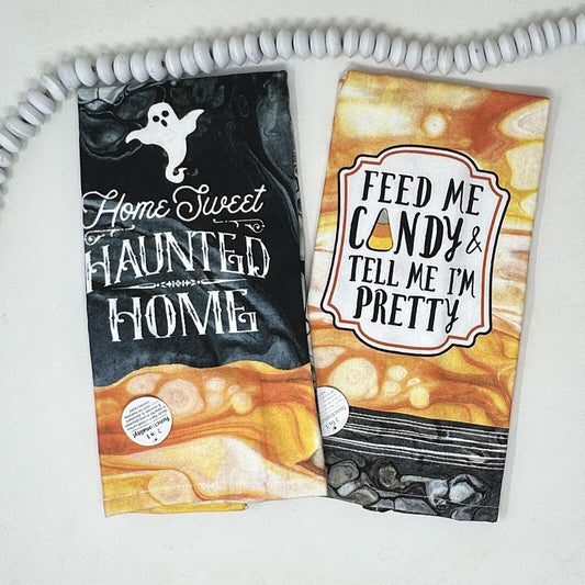 Spooky Halloween Kay Dee Cotton Kitchen Towel Bundles Sets of 2