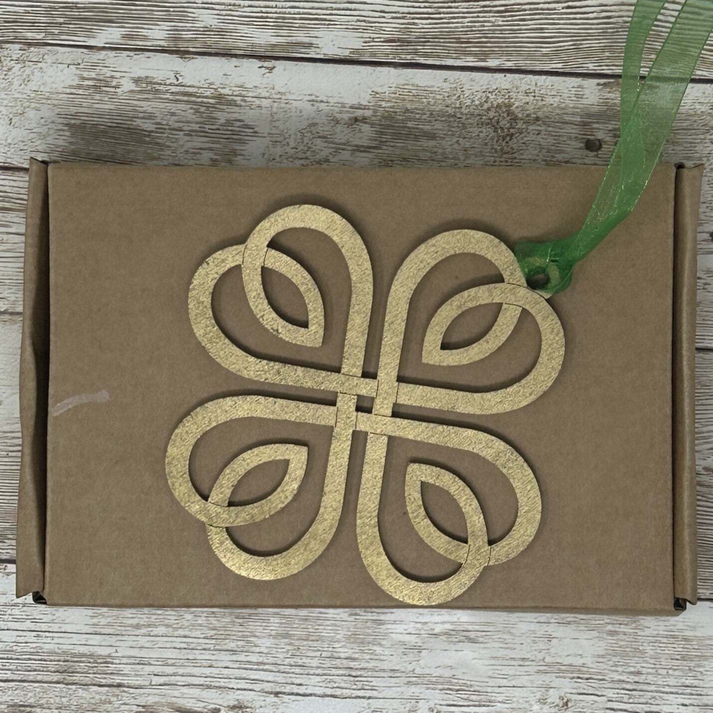 Irish Blessing Four Leaf Clover Lucky Wood Story Ornament Friendship Gift