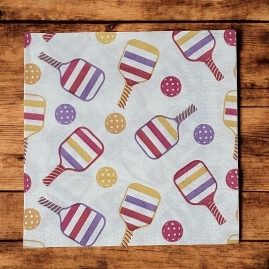 Decoupage Napkins Tommy Bahama Pickleball Paddles Balls Paper Crafts Cocktail