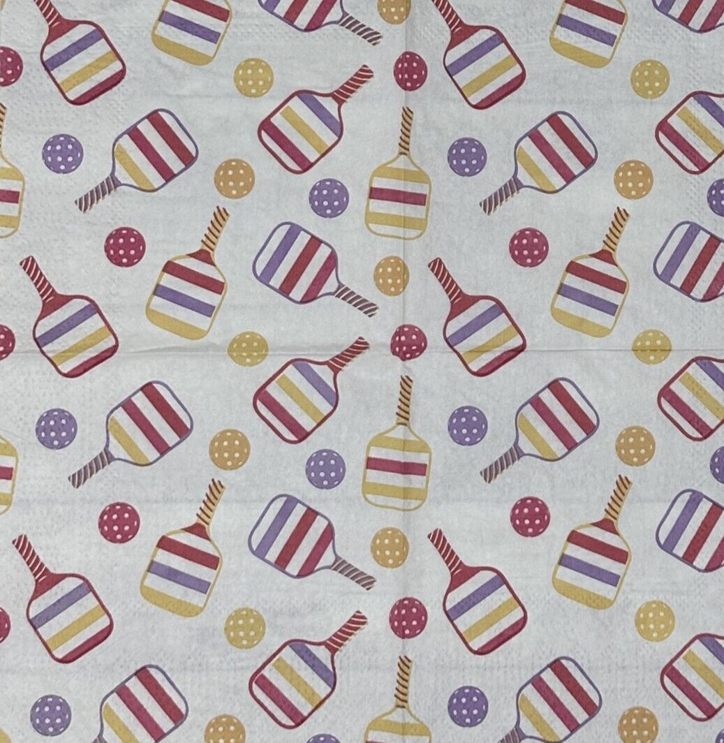 Decoupage Napkins Tommy Bahama Pickleball Paddles Balls Paper Crafts Cocktail