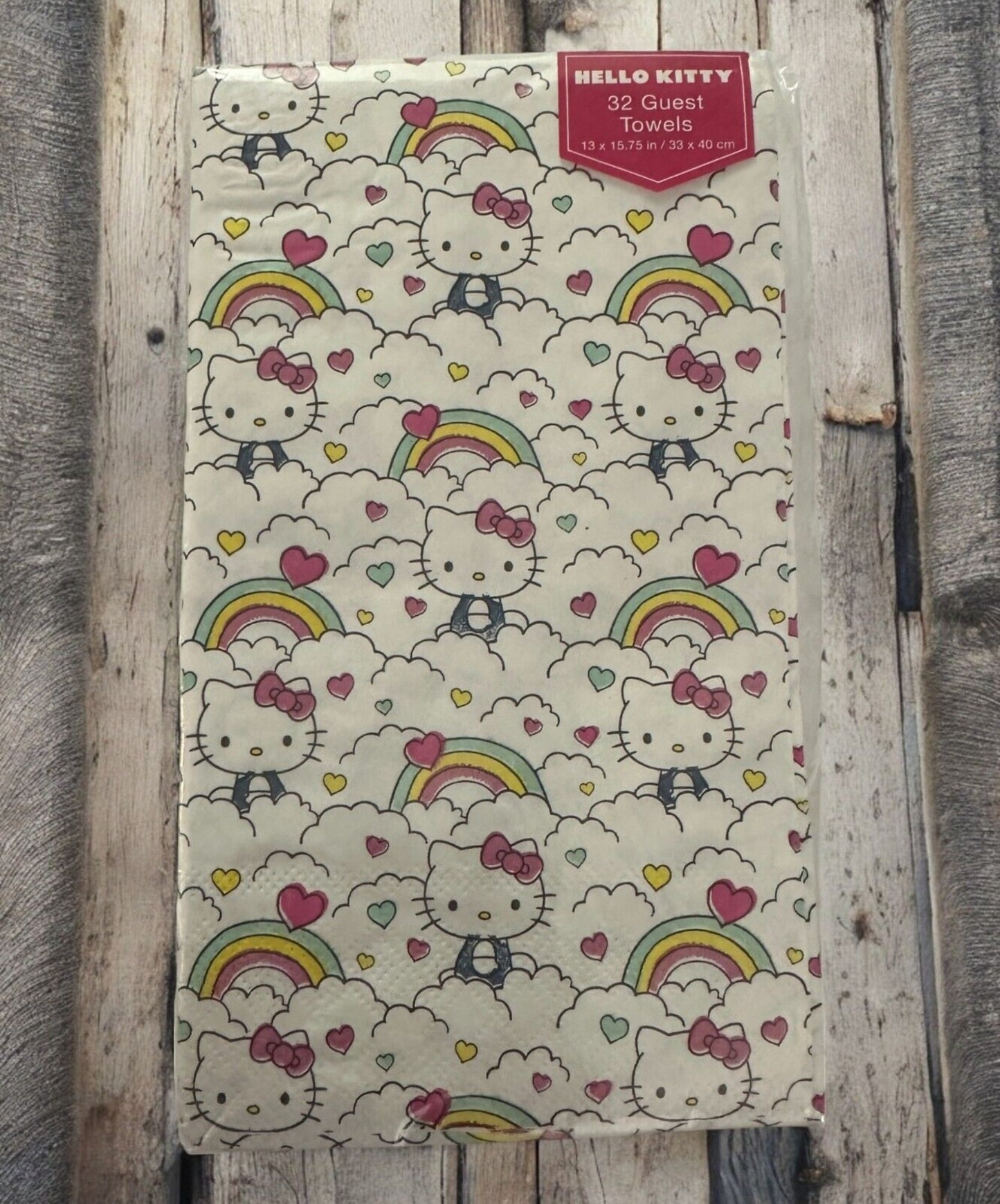 Sanrio Hello Kitty Guest Towels Rainbows 32 White Paper Napkins