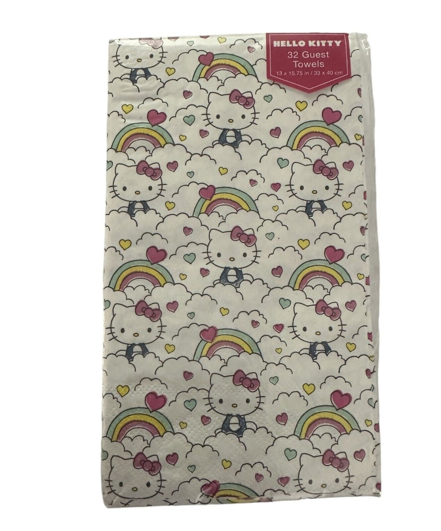 Sanrio Hello Kitty Guest Towels Rainbows 32 White Paper Napkins