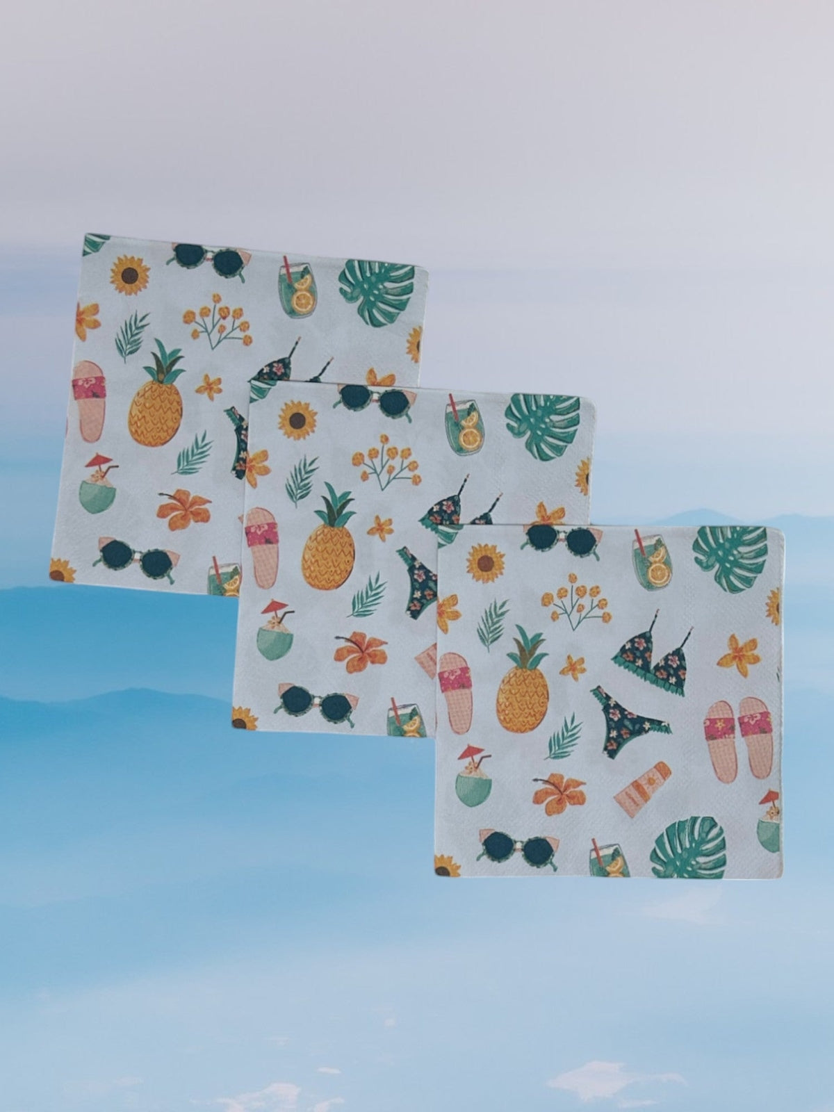 Decoupage Napkins Bikinis Cocktails Summer Beach Days Poolside Flip flops