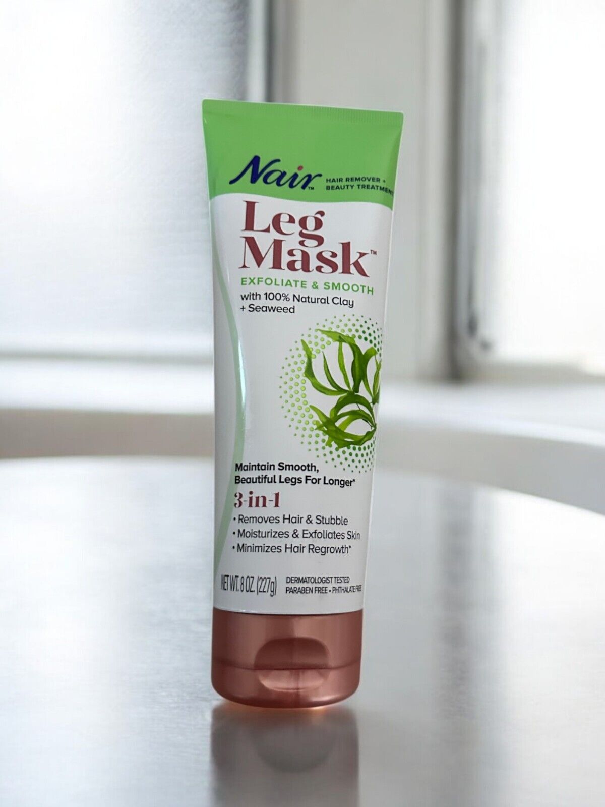 Nair Natural Clay & Seaweed 3 in 1 Leg Mask Hair Remover Beauty Treatment 3x 8oz