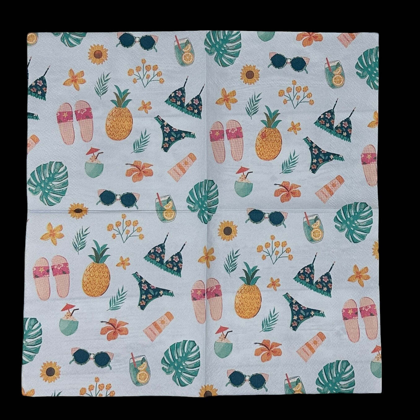 Decoupage Napkins Bikinis Cocktails Summer Beach Days Poolside Flip flops
