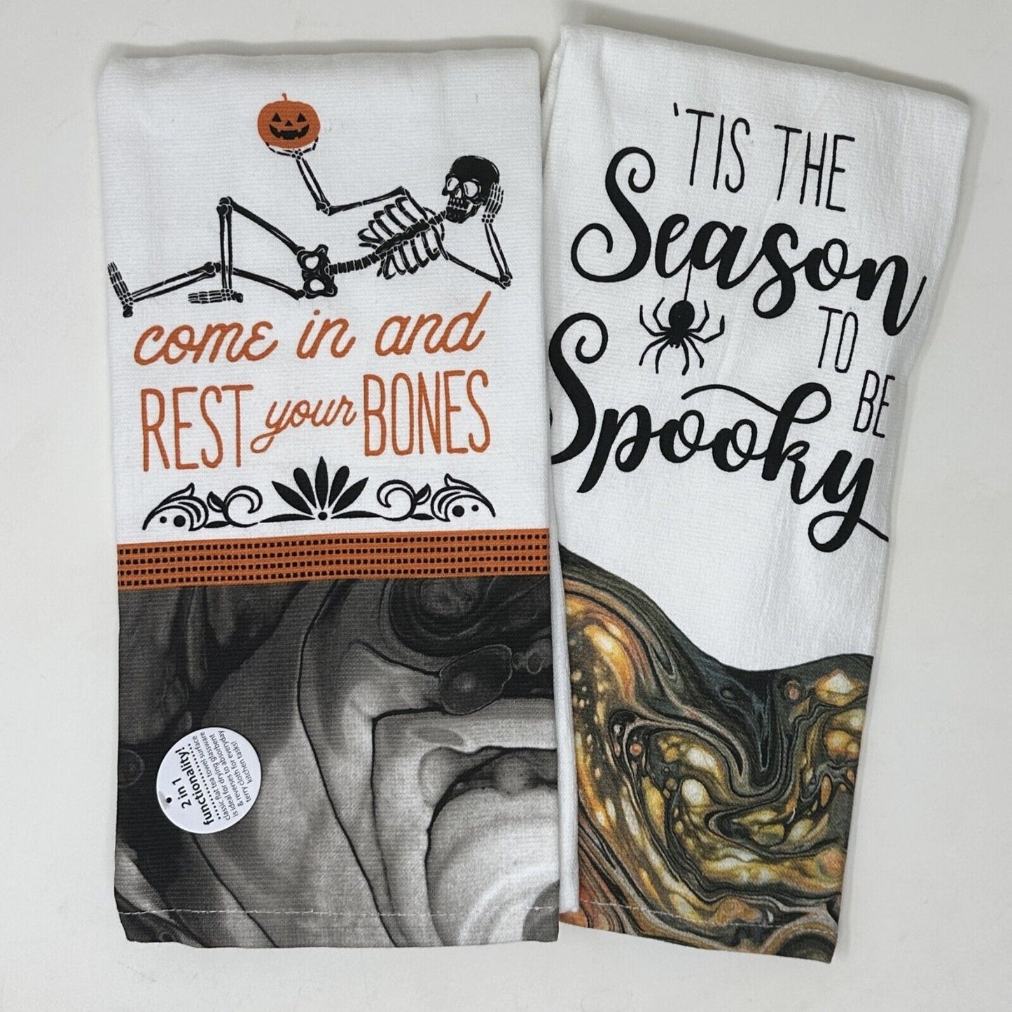 Spooky Halloween Kay Dee Cotton Kitchen Towel Bundles Sets of 2