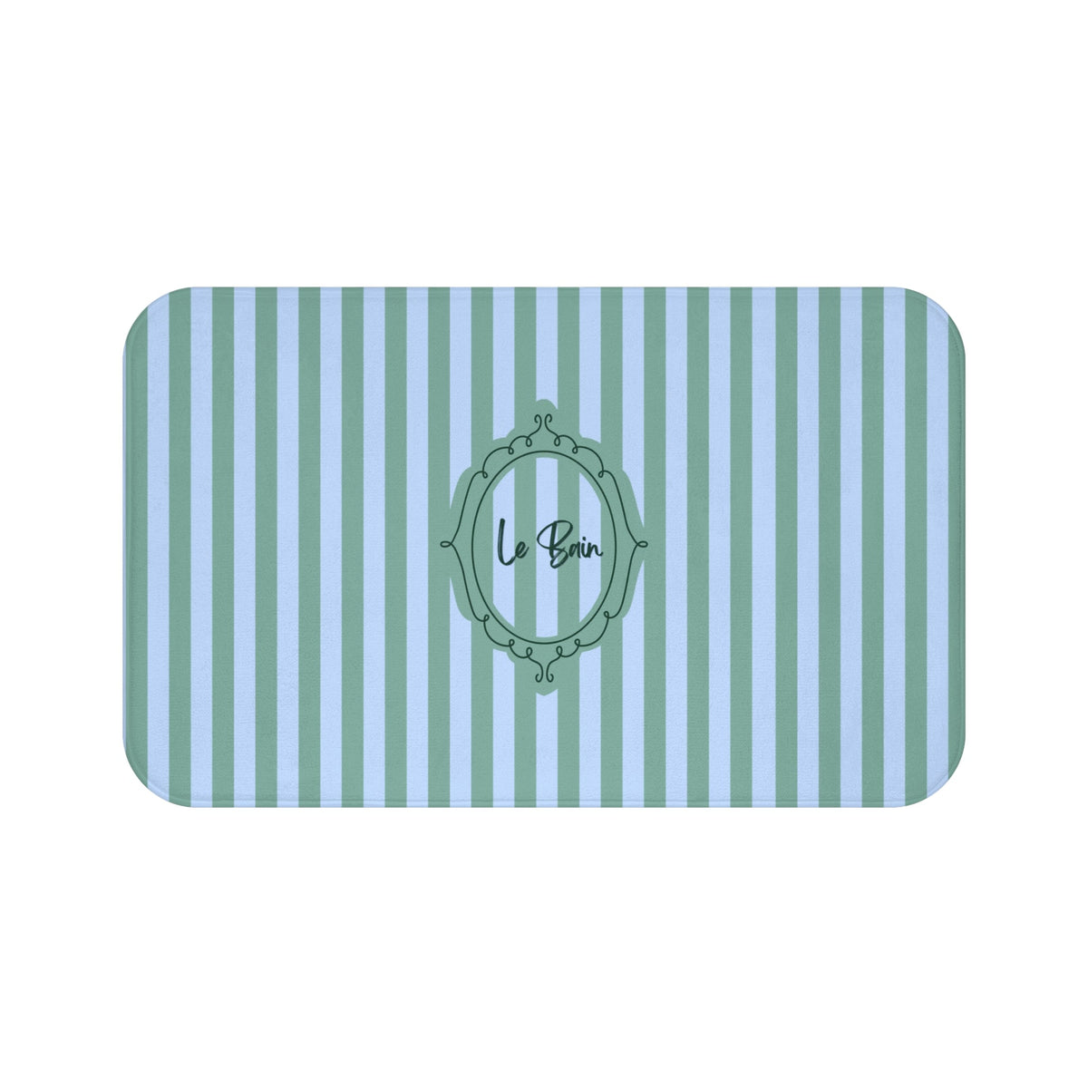 Le Bain Striped Bath Mat — Coastal Green/Blue Bathroom Rug