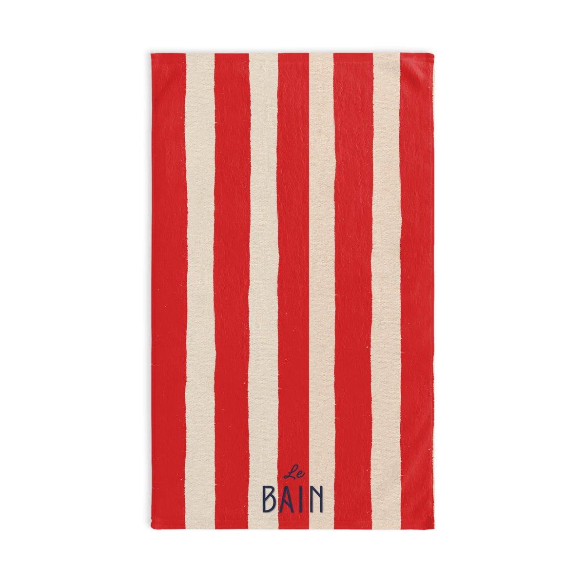Le Bain Red Striped Hand Towel — French Red & Cream Bathroom Decor