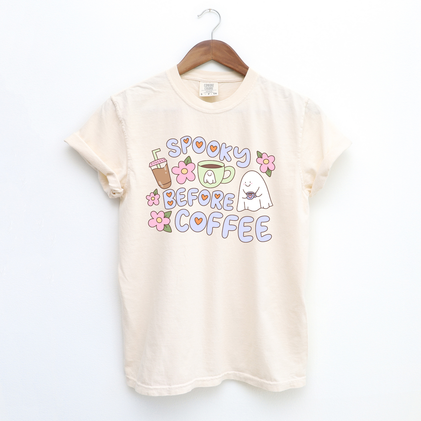 Spooky Before Coffee Oversized Adult Tee