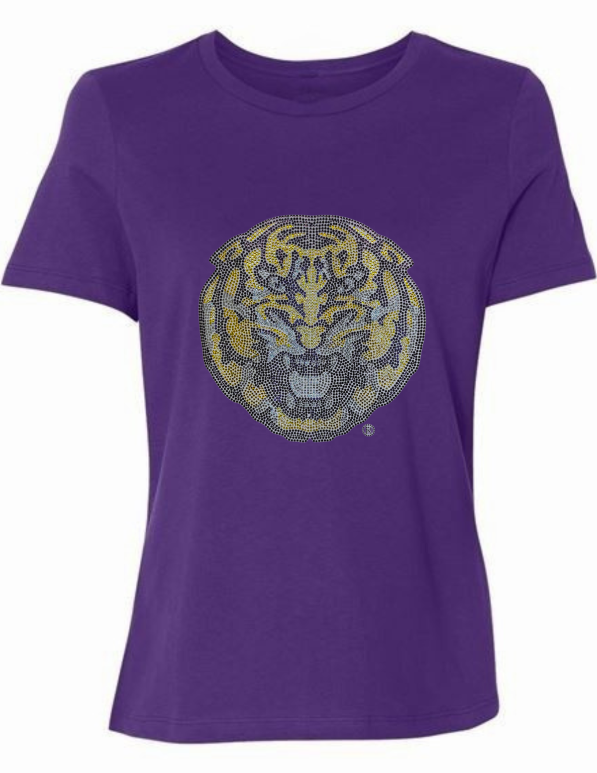 Louisiana State University Mike The Tiger Purple Crewneck Short Sleeve T-Shirt