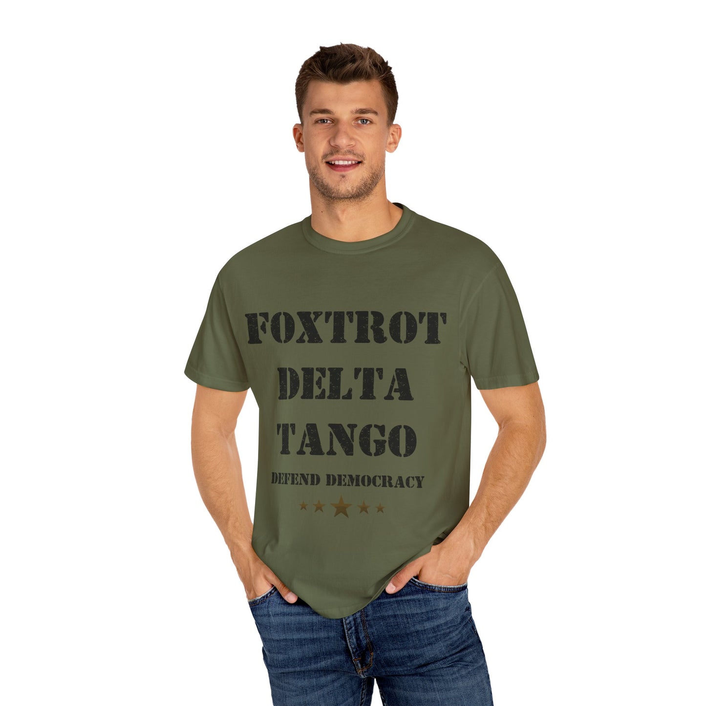 Foxtrot Delta Tango Defend Democracy Resist Protest Comfort Colors T-shirt