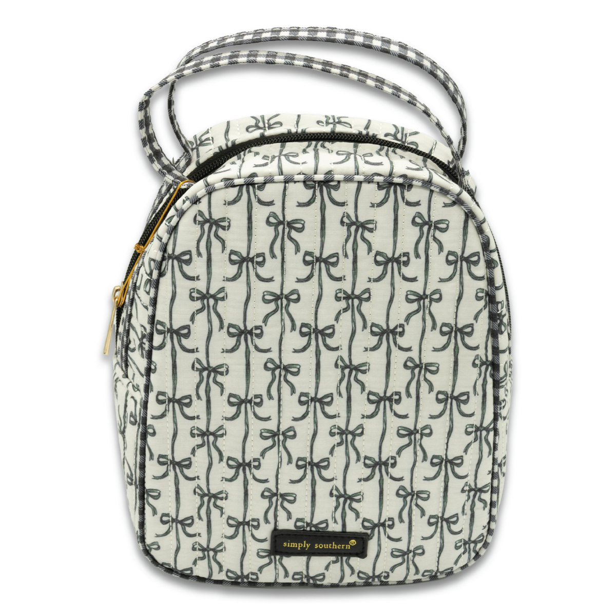 Simply Southern® Quilted Lunch Tote: Black Bow