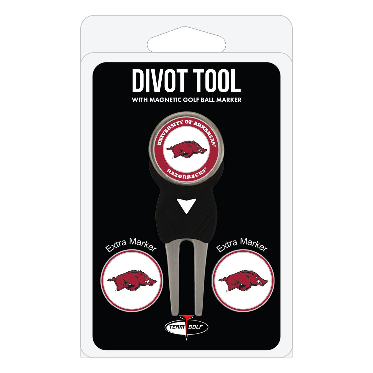 Arkansas Razorbacks Divot Tool + 3 Ball Markers