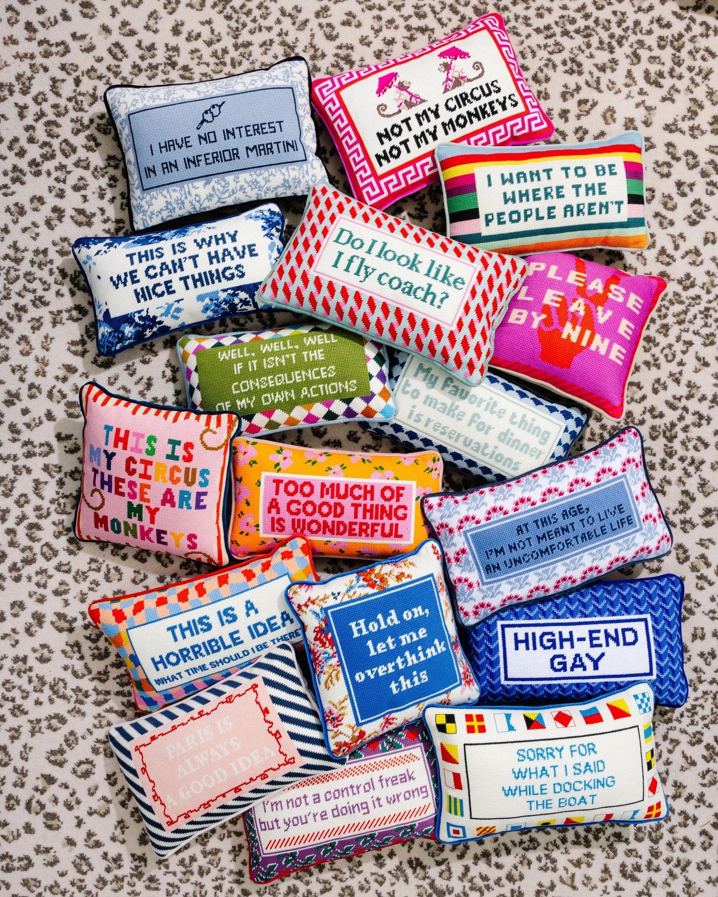 Well Well Well Needlepoint Pillow