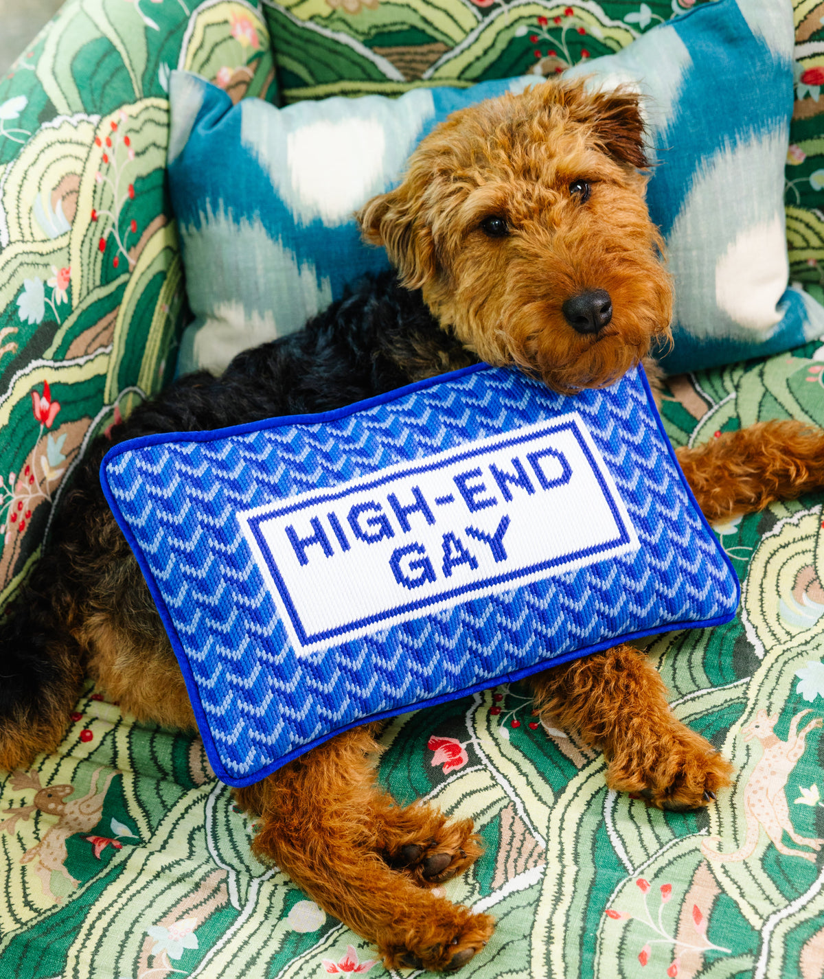 High End Gay Needlepoint Pillow