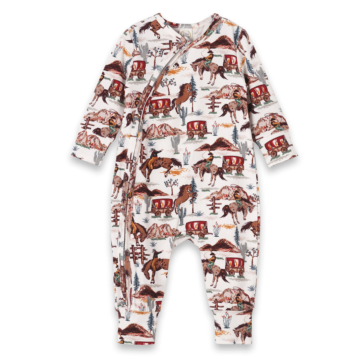 Cowboy Bamboo Zipper Romper - Newborn