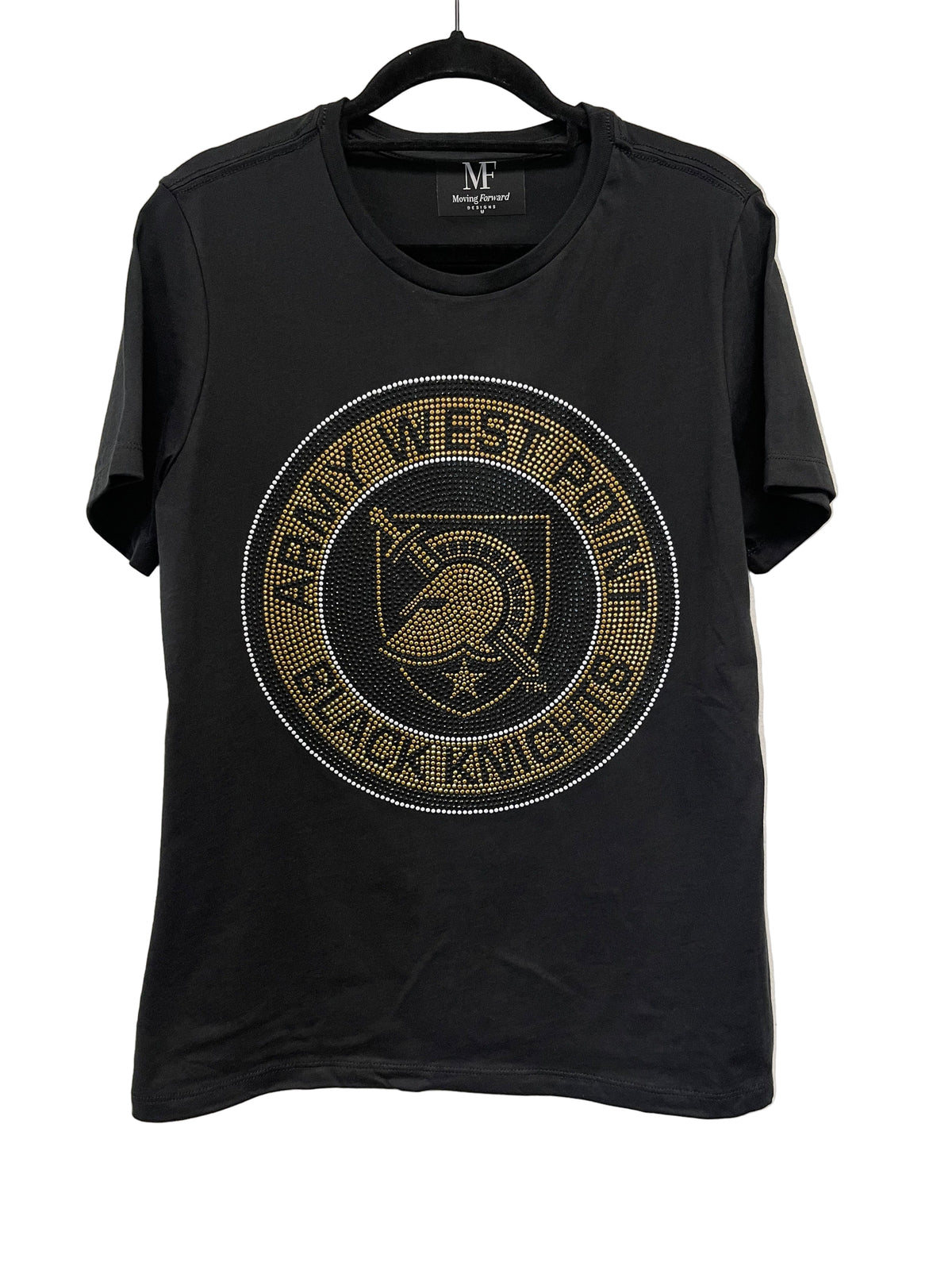 Army West Point Circle Athena Shield Black Crewneck Short Sleeve T-Shirt