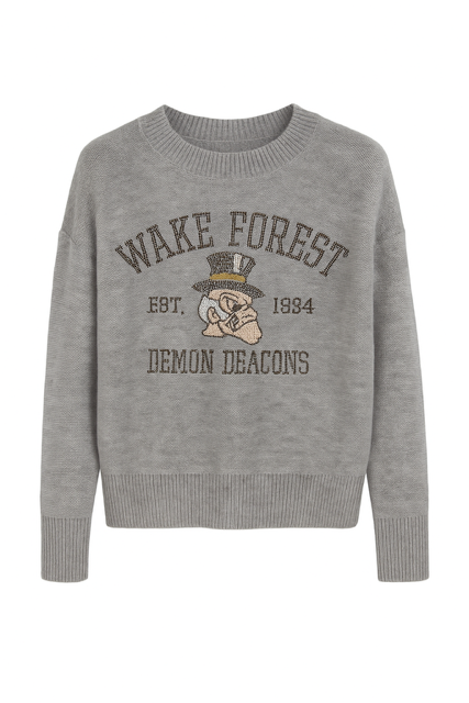 Wake Forest EST. 1834 Gray Crewneck Long Sleeve Sweater