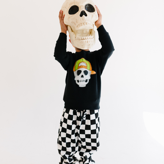 Backwards Hat Skull Sweatshirt