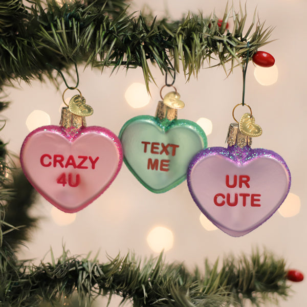 Conversation Hearts Set Ornament