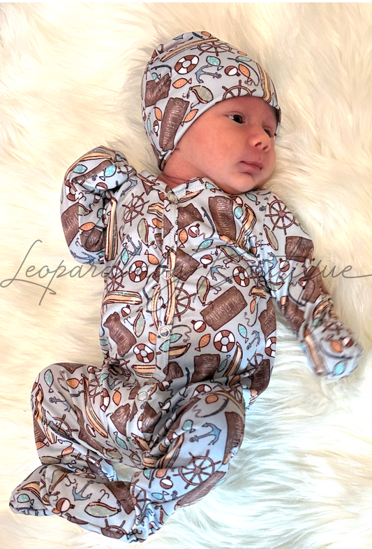 NEWBORN gone fishing sleeper Set
