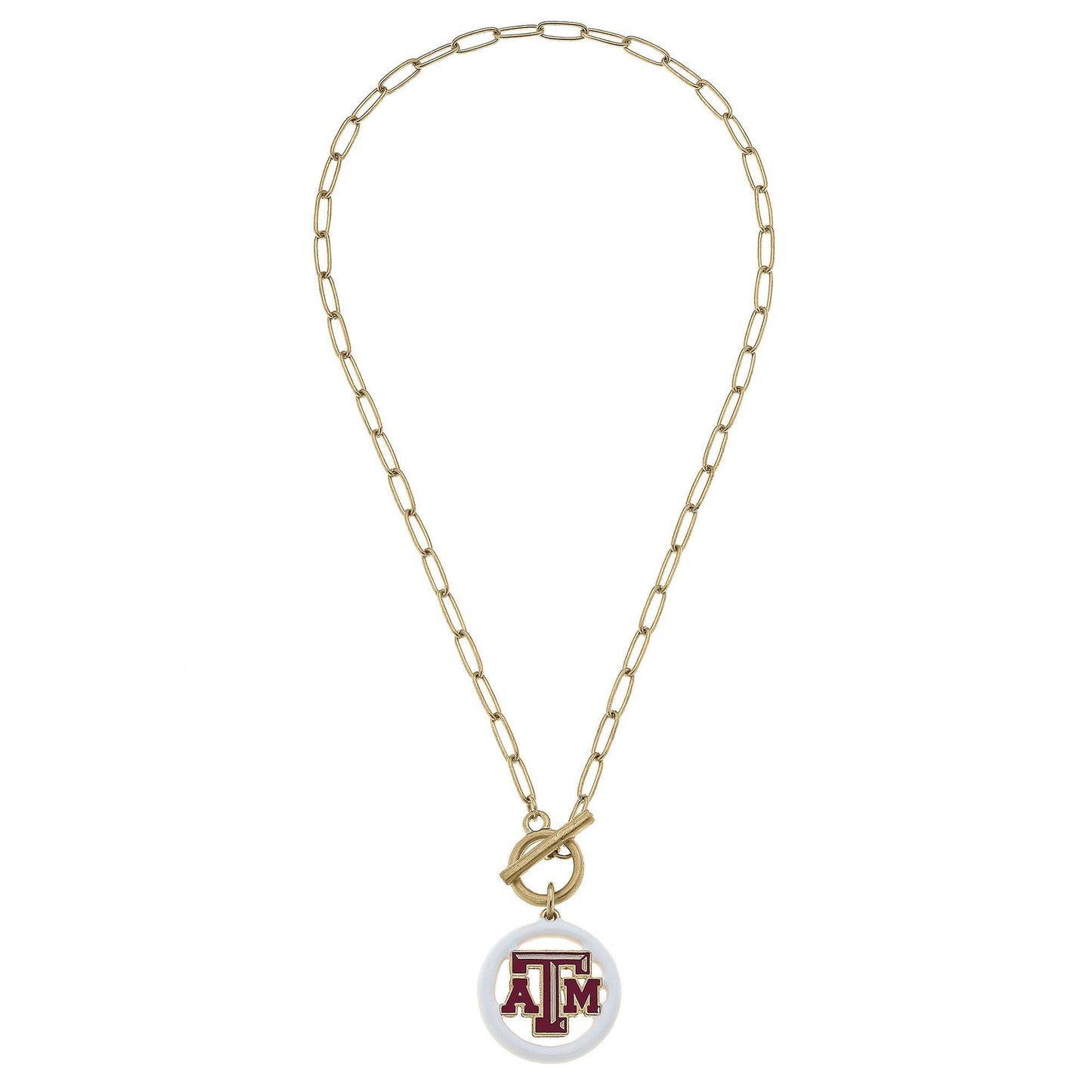 Texas A&M Aggies Logo Enamel T-Bar Necklace