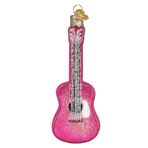 Glittered Glam Guitar Ornament