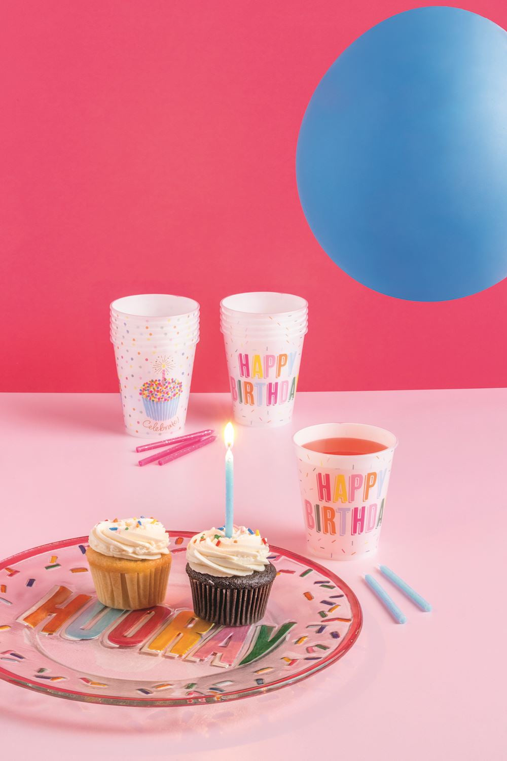 Happy Birthday Cup & Candles Set