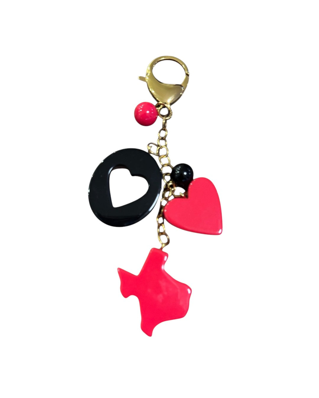 Luxe League Bag Charm Texas Edition- Red and Black