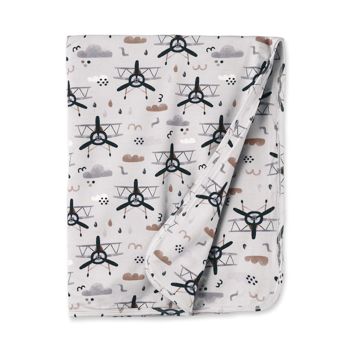Airplane Stroller Blanket - Soft Bamboo Baby Gift