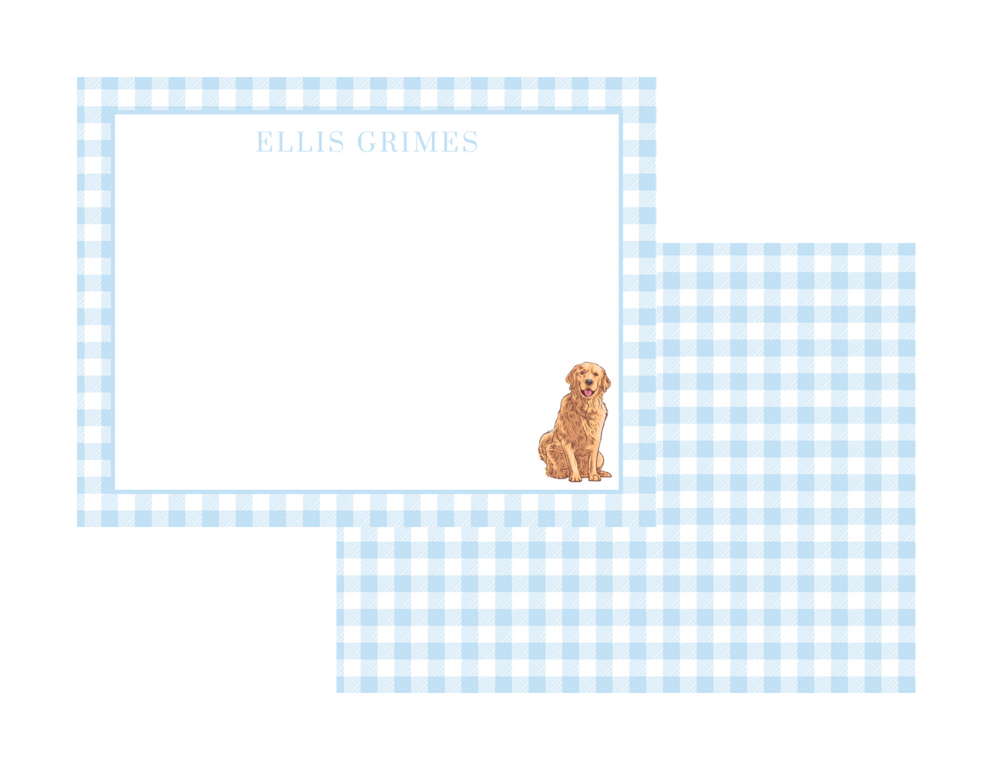 Gingham Dog Notecards