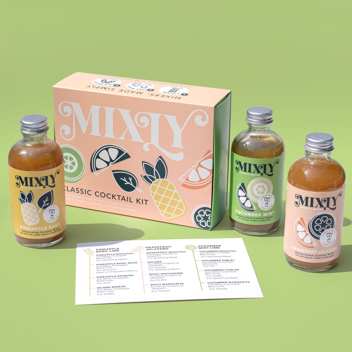 Classic Cocktail Mixer Set | Non Alcoholic Cocktail Mixers & Margarita Mixer Gift Kit