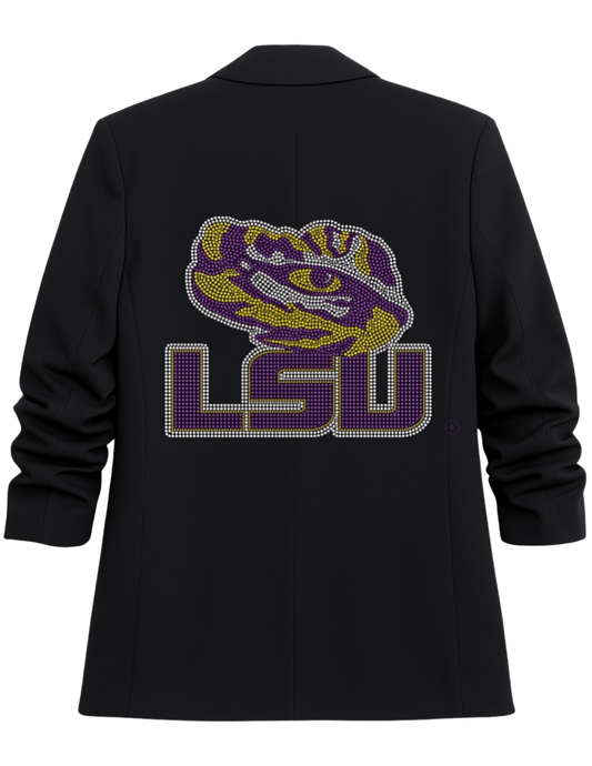 Louisiana State University Tiger Eye Black Ruched Sleeve Blazer