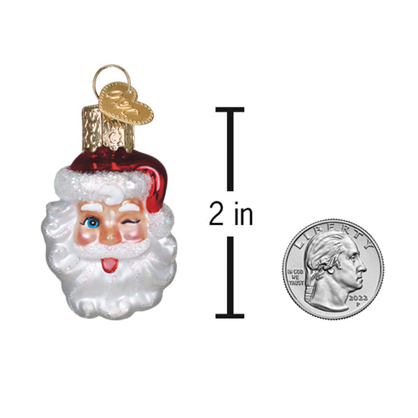 Mini Winking Santa Ornament