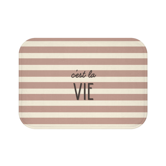 C'est la VIE Bath Mat | Neutral Chic Bathroom Decor
