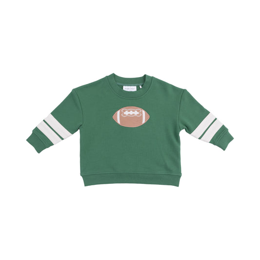 Varsity - Green - Cozy Drop Sleeve Sweatshirt with Varsity Stripes