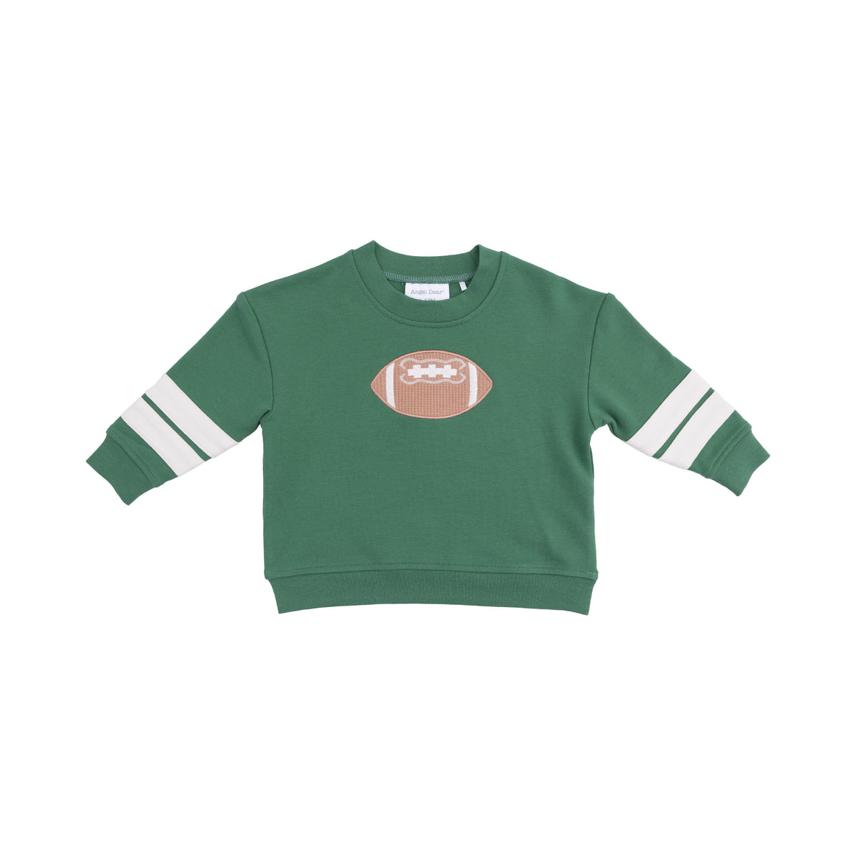 Varsity - Green - Cozy Drop Sleeve Sweatshirt with Varsity Stripes
