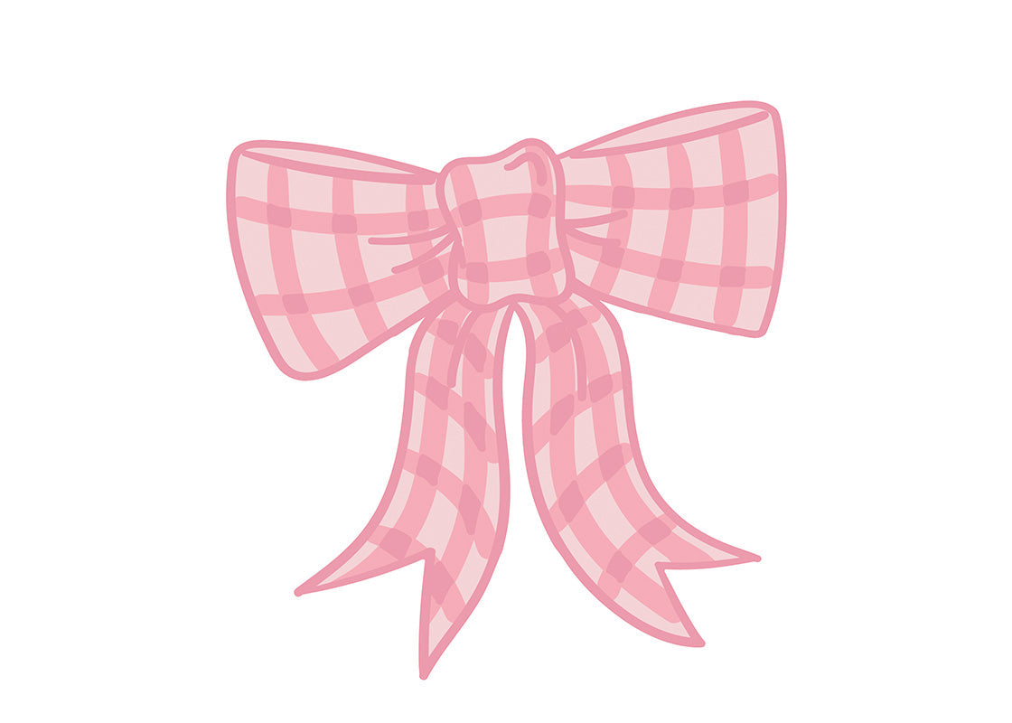 Pink Gingham Bow Mini Attachment