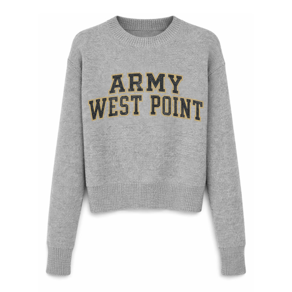 Army West Point Logo Gray Crewneck Long Sleeve Sweater