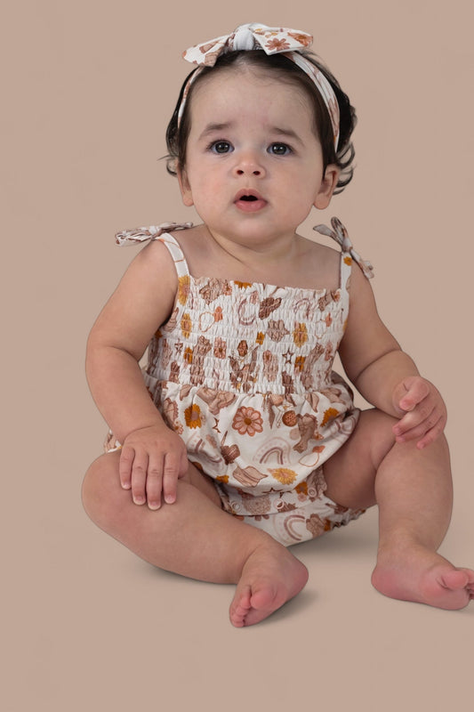 FLOWERS AND BOOTS DREAM BUBBLE ROMPER