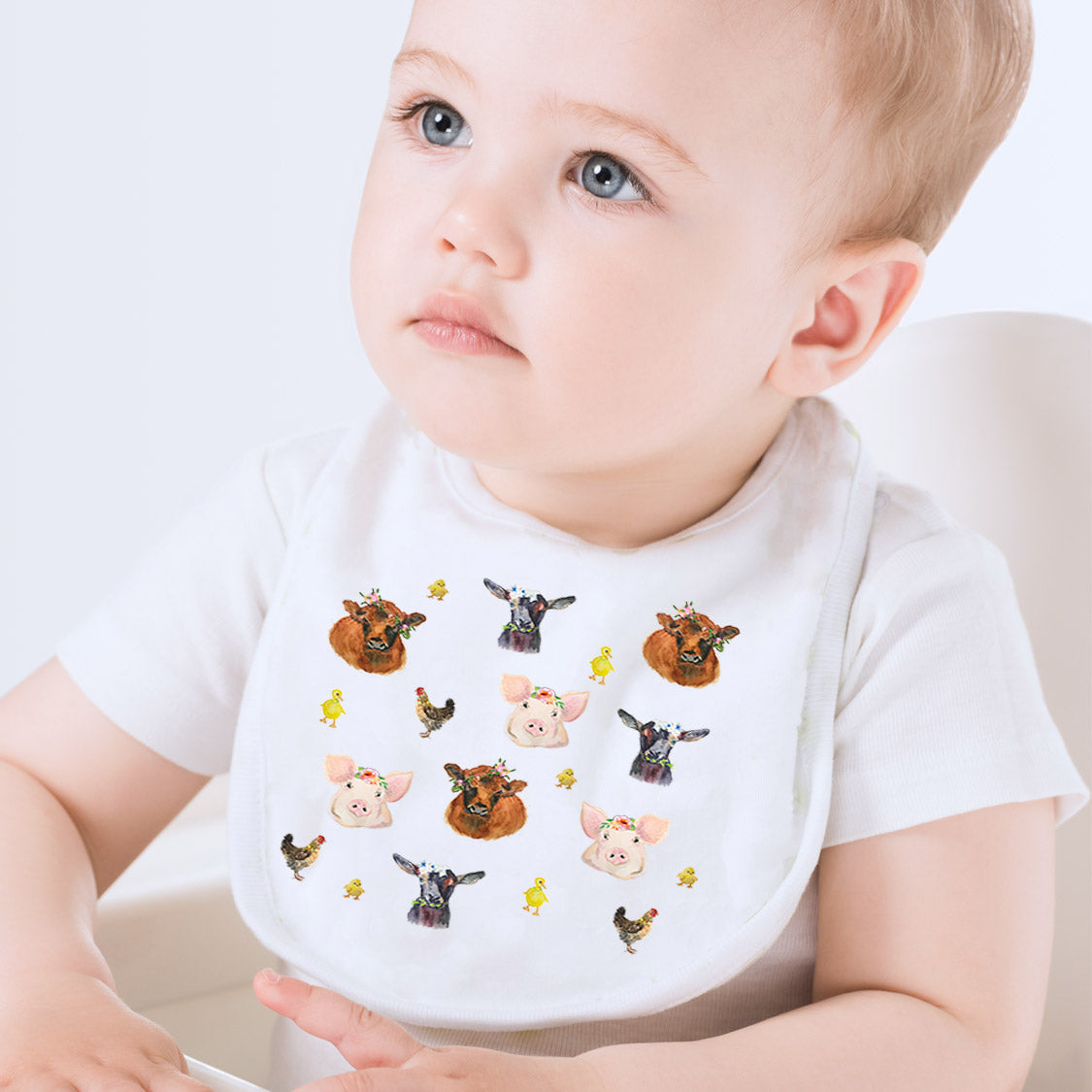 Farm Animals Collage Baby Bib