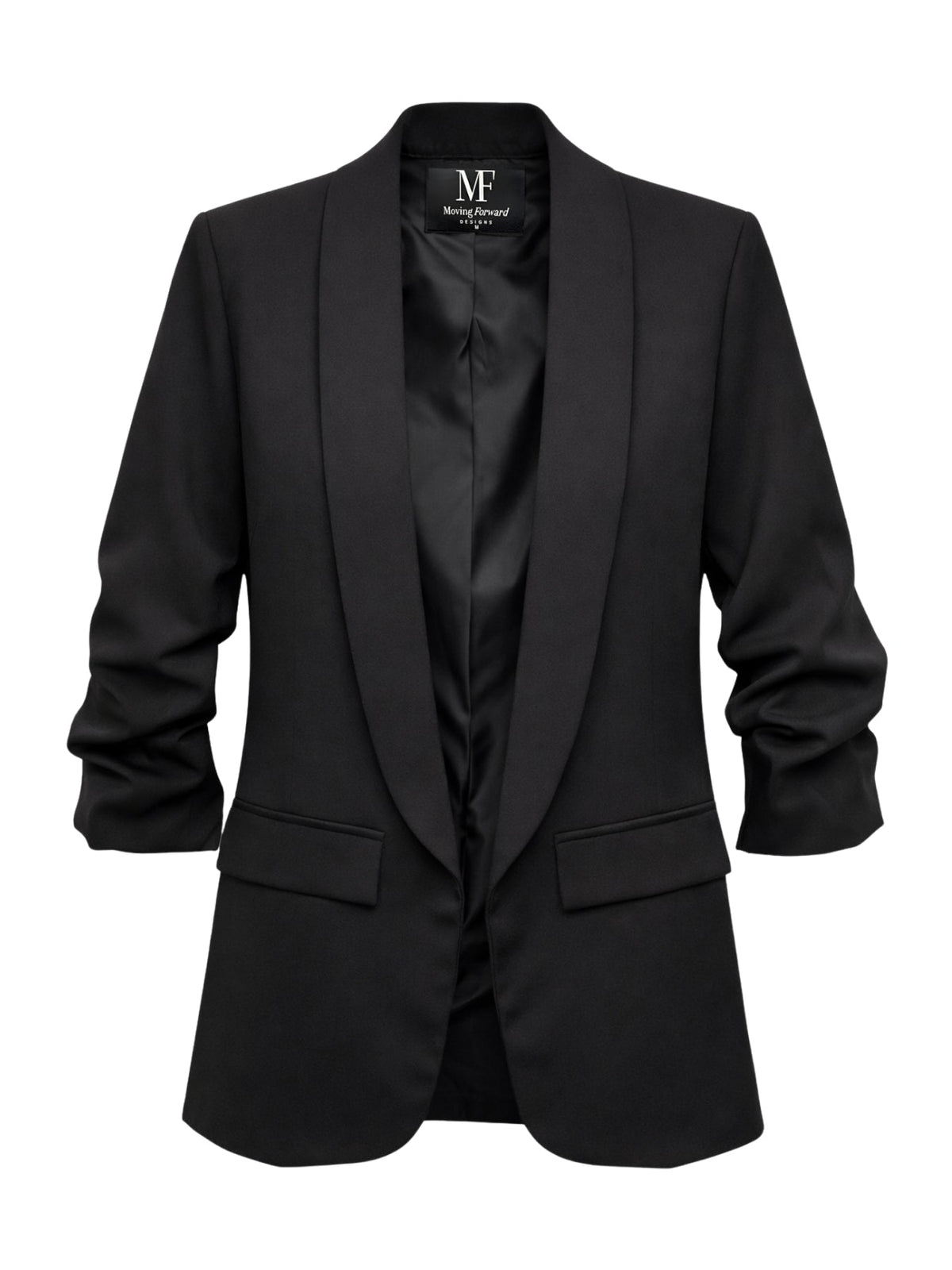 Ohio State Circle Decal Black Ruched Sleeve Blazer