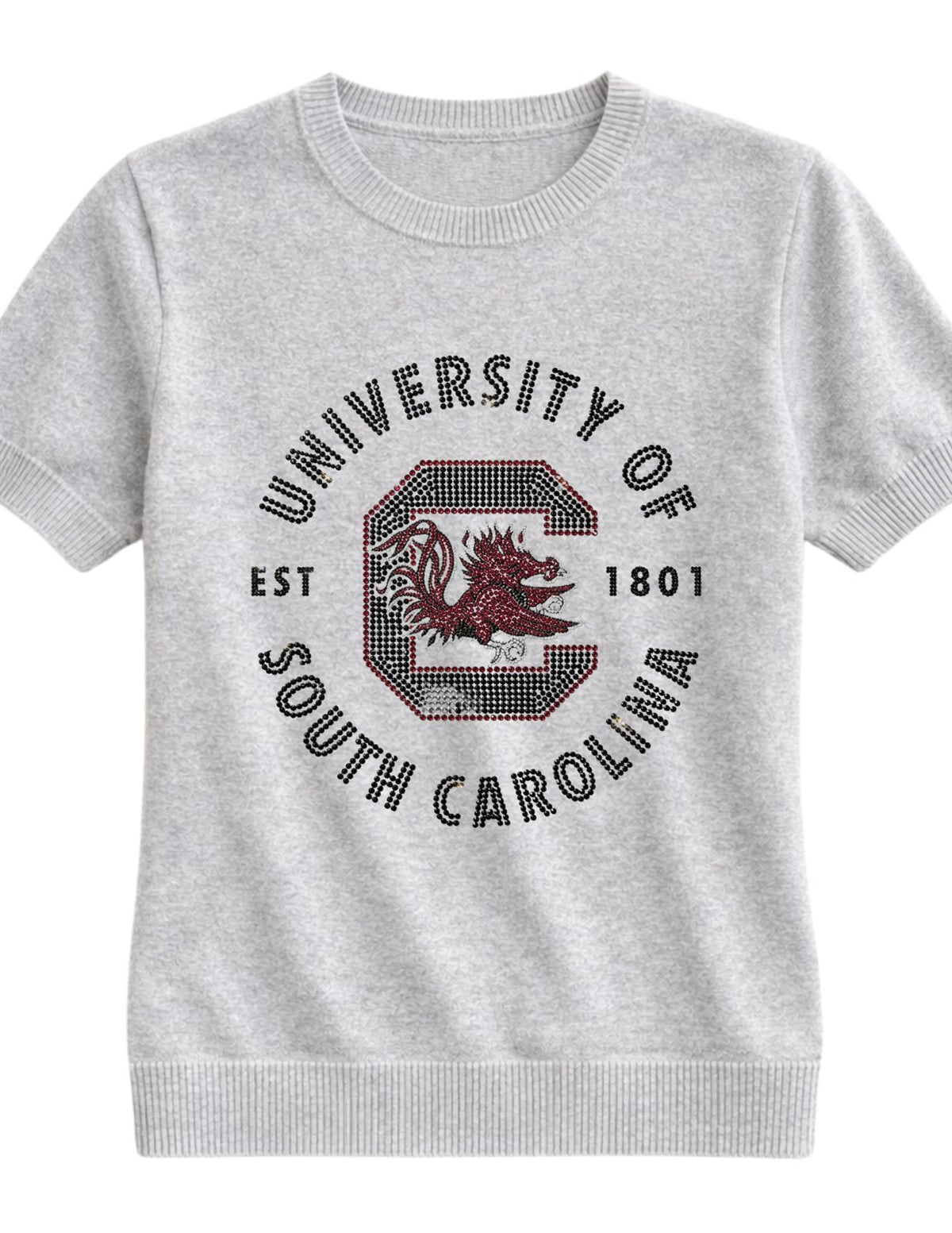 University of South Carolina EST 1801 Gray Short Sleeve Sweater