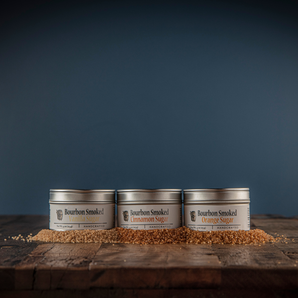 Bourbon Smoked Sugars Trio - Orange, Vanilla, Cinnamon