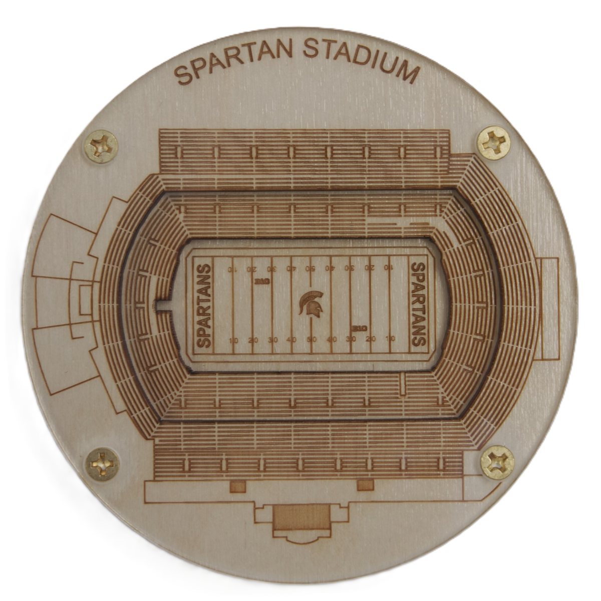 East Lansing, Michigan Coaster Art (Spartan Stadium)